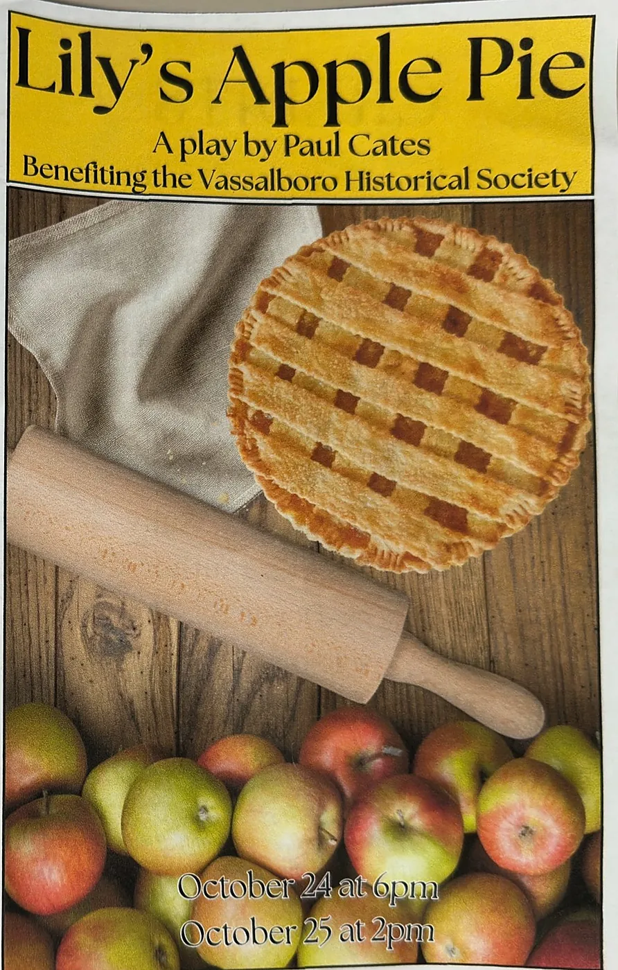 Playbill cover for Lily's Apple Pie, a play by Paul Cates, showing a lattice-topped pie and apples