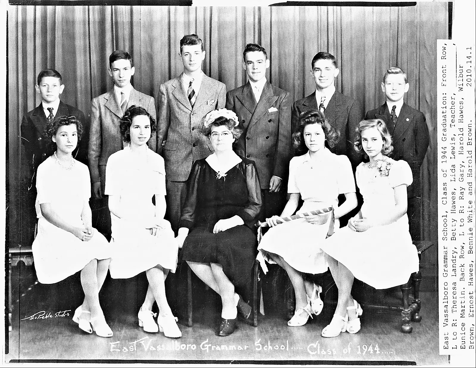 Graduating class of 1944, East Vassalboro Grammar School, Vassalboro, Maine