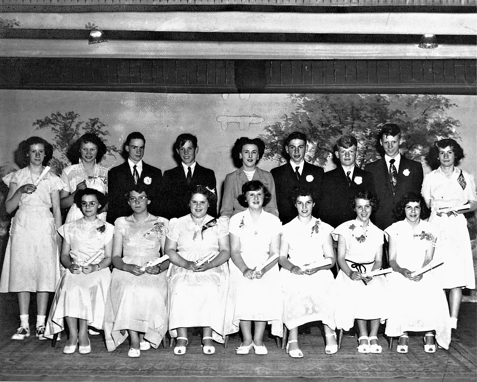 Graduating class of 1952, East Vassalboro School, Vassalboro, Maine