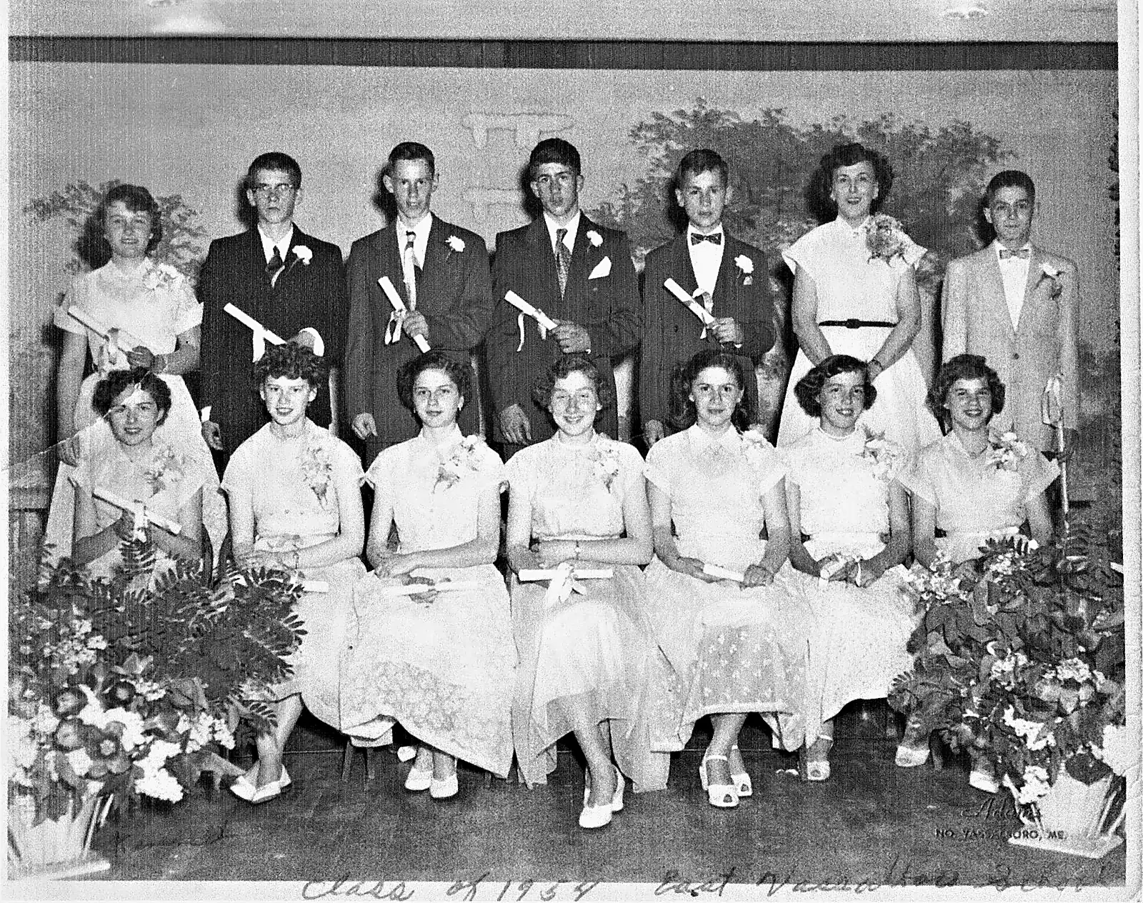 Graduating class of 1954, East Vassalboro School, Vassalboro, Maine