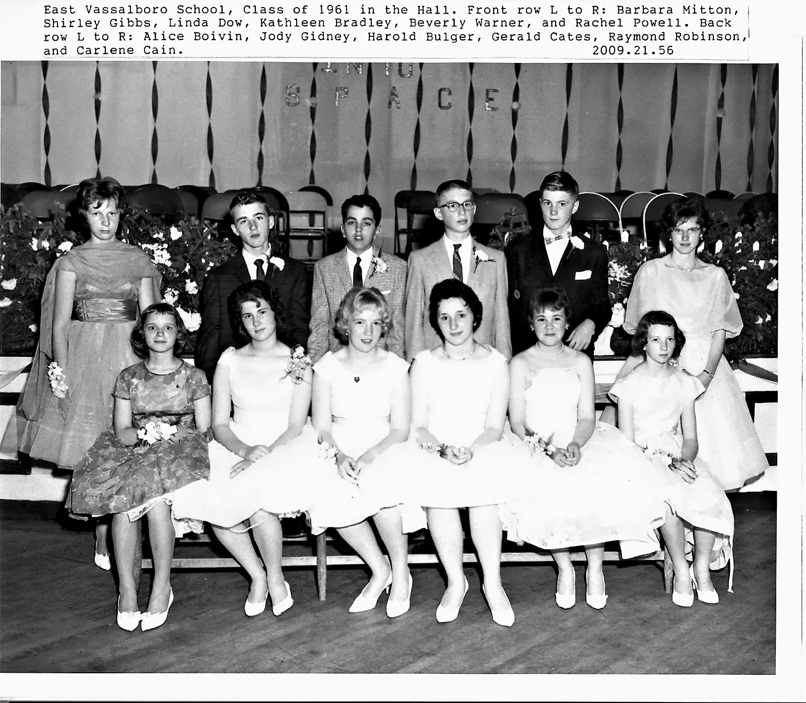 Graduating class of 1961, East Vassalboro School, Vassalboro, Maine
