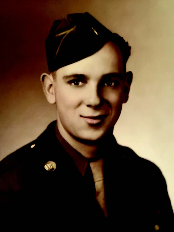 Portrait of Sergeant Norman Clowes in his US Air Force uniform